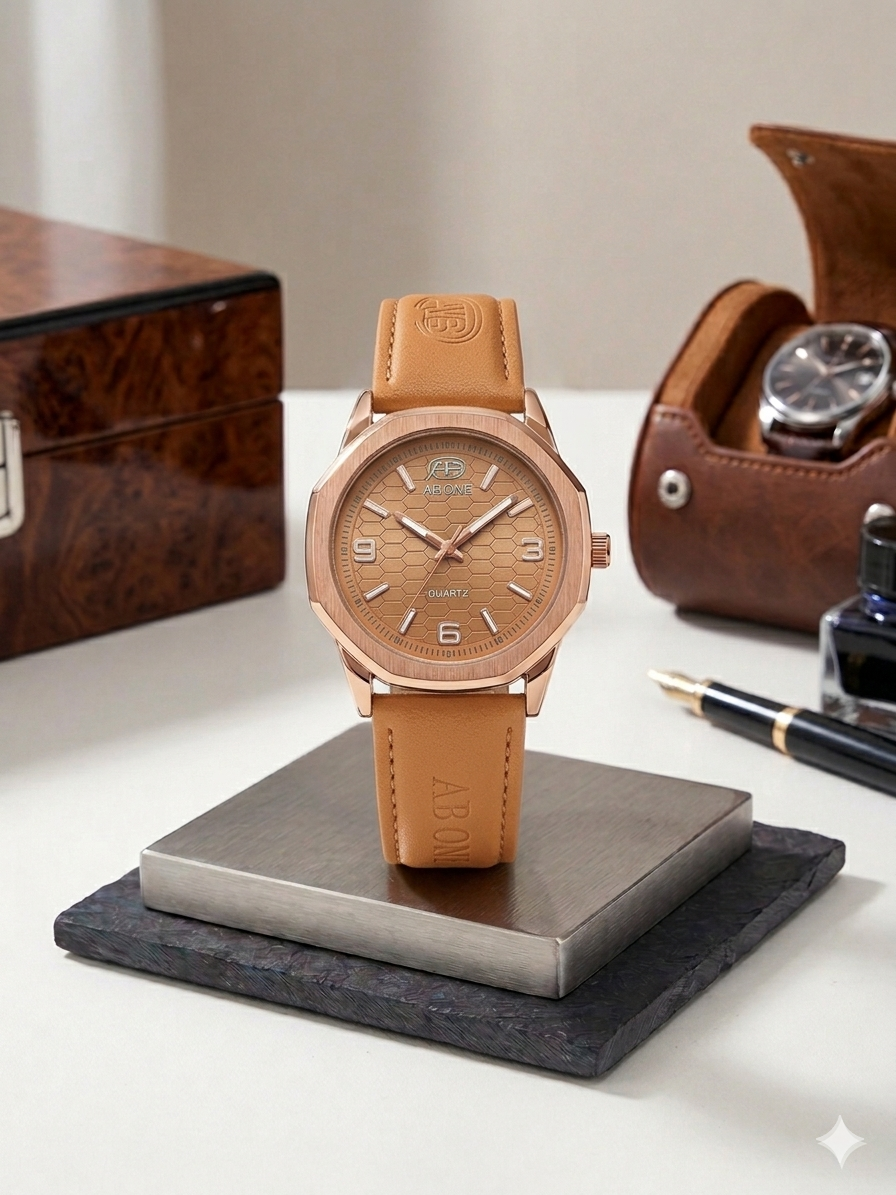 Trendy Watch For Mens With Sweat Leather Strap