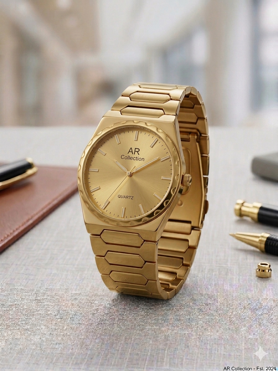 Executive Series: Classic Round Watch Matrix Design Stainless Steel Chain