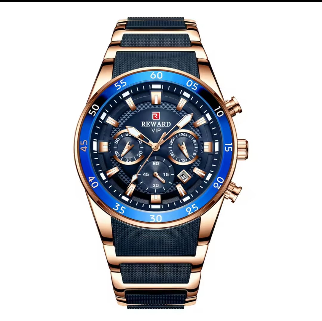 Original Reward Watch Premium Quality Stainless Steel Working Chronographs 3 ATM WATERPROOF