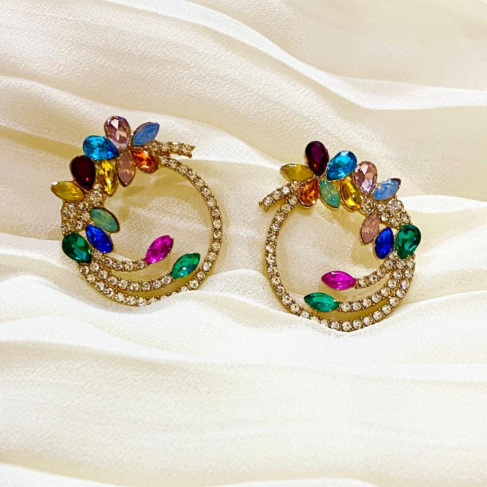 Multi Coloured Floral Earring