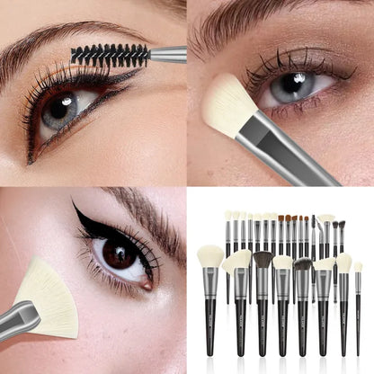 MAANGE - 25pcs Premium Professional Makeup Brushes - BLACK