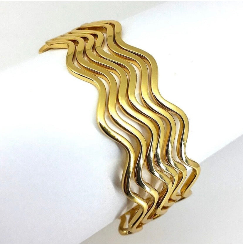 Curly Stainless Steel Bangles (2)
