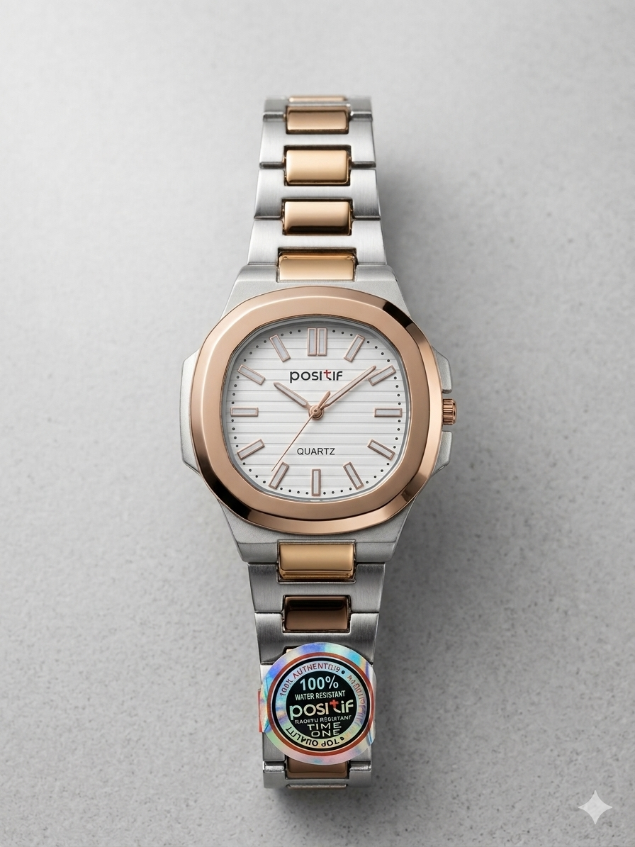 Elegance Luxury Watch – Silver Stainless Steel with Horizontally Embossed Dial