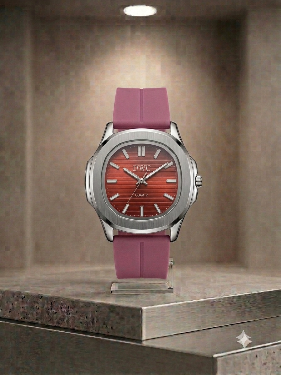 Octagonal Bezel Watch - Signature Black Dial & Integrated Matte Strap with Magnetic Lock