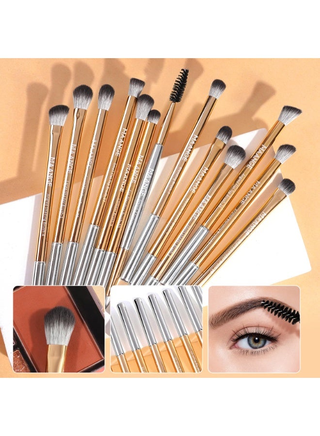 MAANGE 13 pcs professional eye brushes - GREY Gold