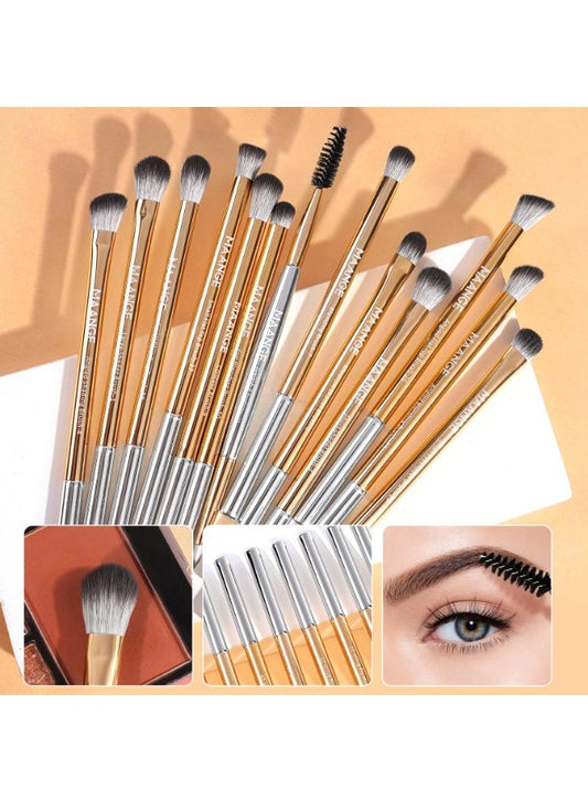 MAANGE 13 pcs professional eye brushes - GREY Gold