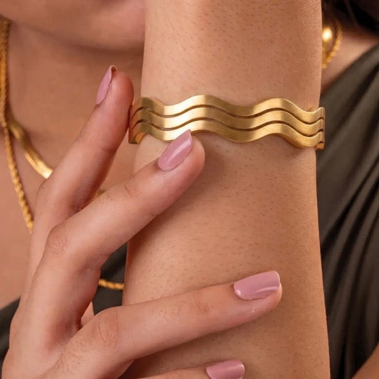 Curly Stainless Steel Bangles (2)