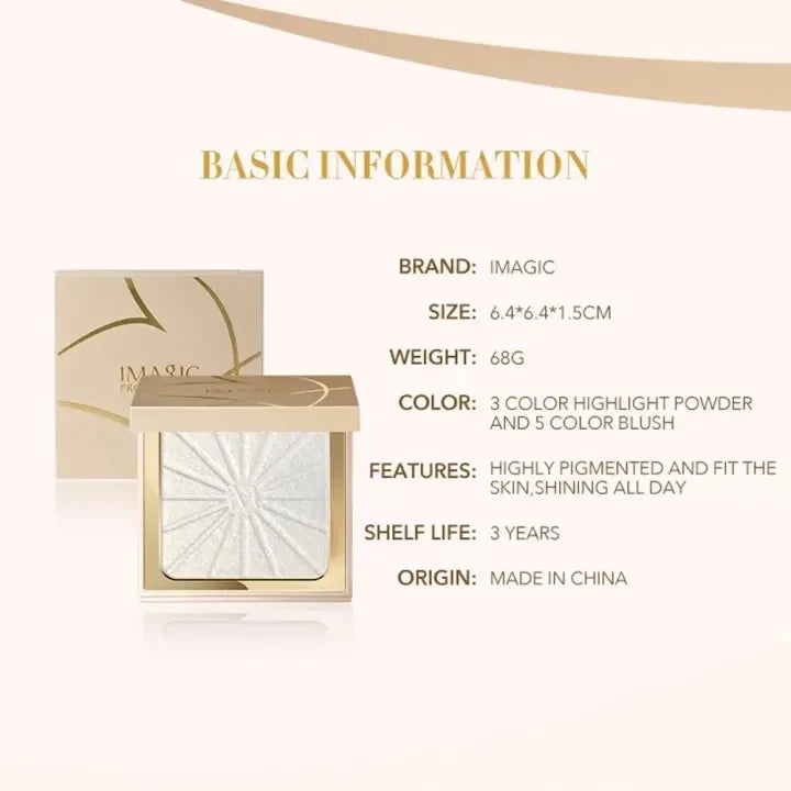 IMAGIC Radiant Highlighter & Blusher Palette Illuminate (H01 CARATS)