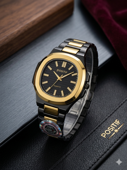 Elegance Luxury Watch – Silver Stainless Steel with Horizontally Embossed Dial