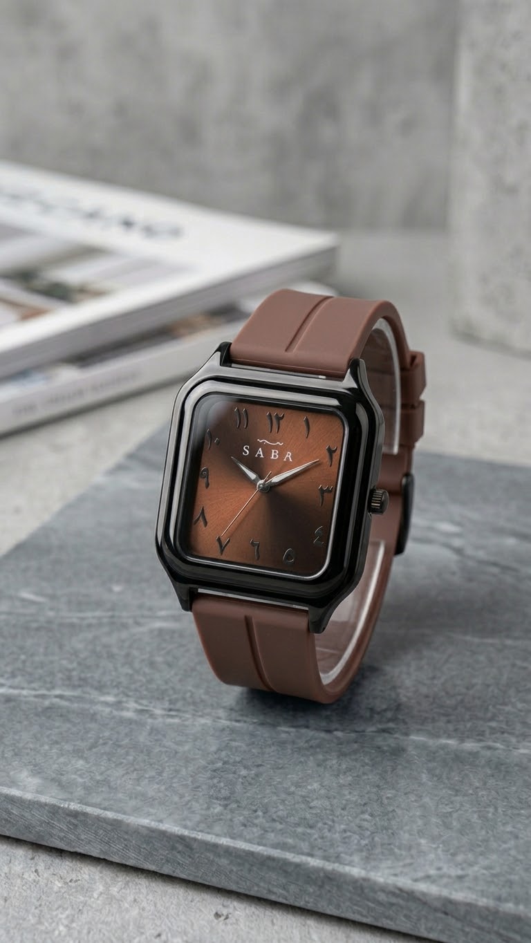 Royal Monochrome | Modern Arabic Numeral Timepiece