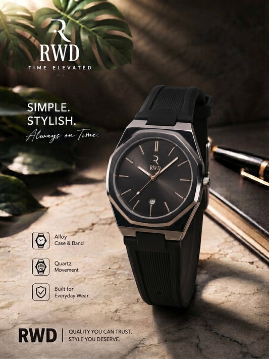 High Quality Silicone Strap Watch with Date