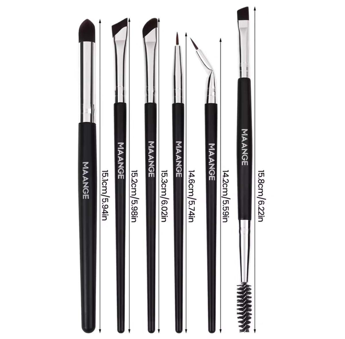 MAANGE 6 pcs EYE BRUSHES SET- BLACK