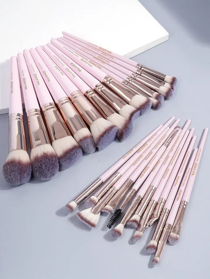 MAANGE - 25 Pcs Professional Eye And Face Brushes set - PINK