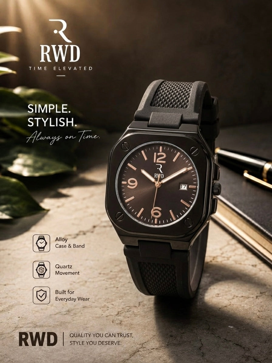 High Quality Silicone Strap Watch with Date