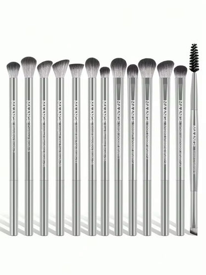 MAANGE 13 pcs professional eye brushes - GREY Gold