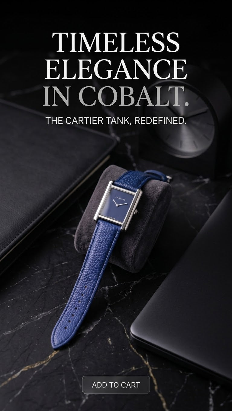 BIN-B Tank Style Vintage Leather Strap Watch – Slim Bezel
