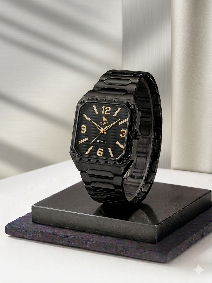 Executive Series: Classic Square Watch Old Money Design Stainless Steel Chain