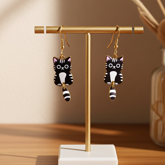 Black Kitty Earrings