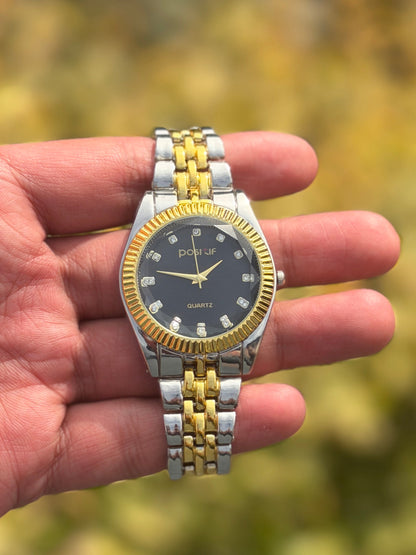 Two-Tone Stainless Steel Chain Watch