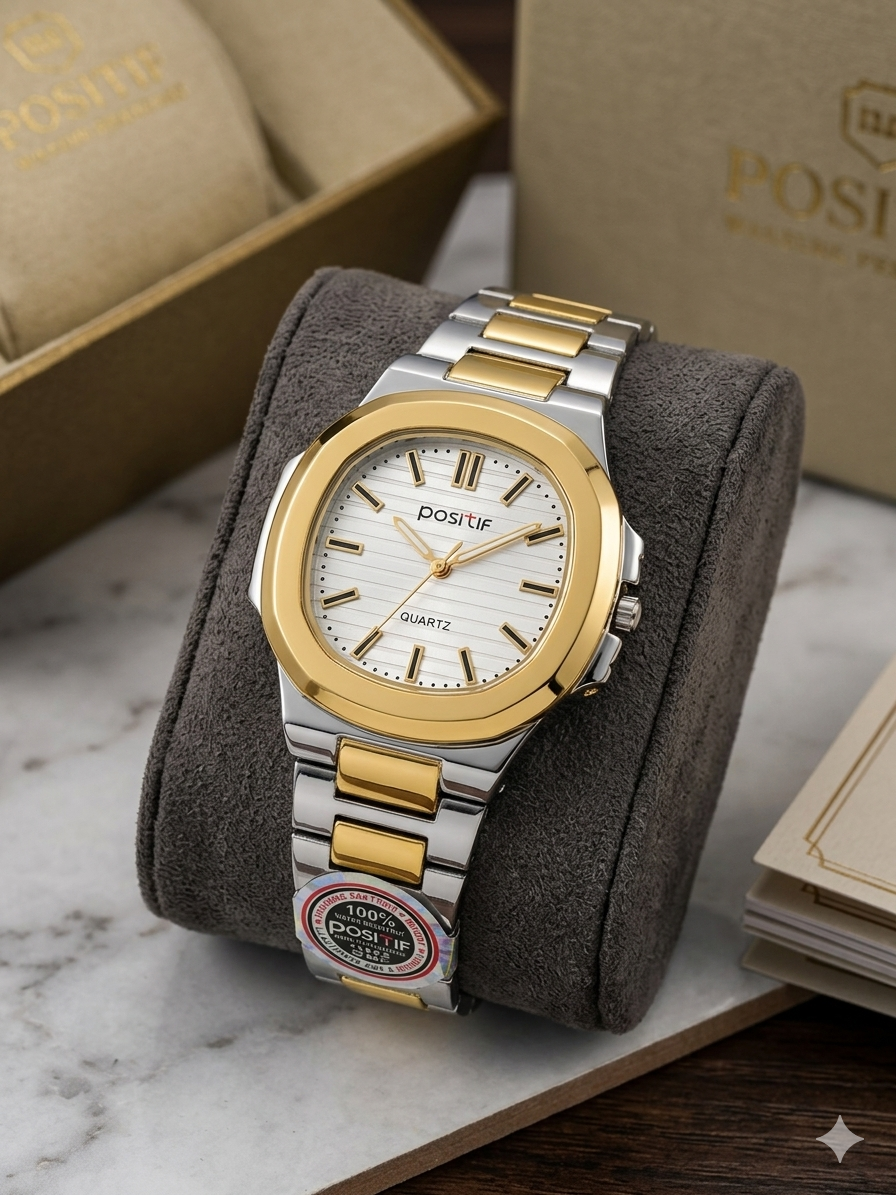 Elegance Luxury Watch – Silver Stainless Steel with Horizontally Embossed Dial