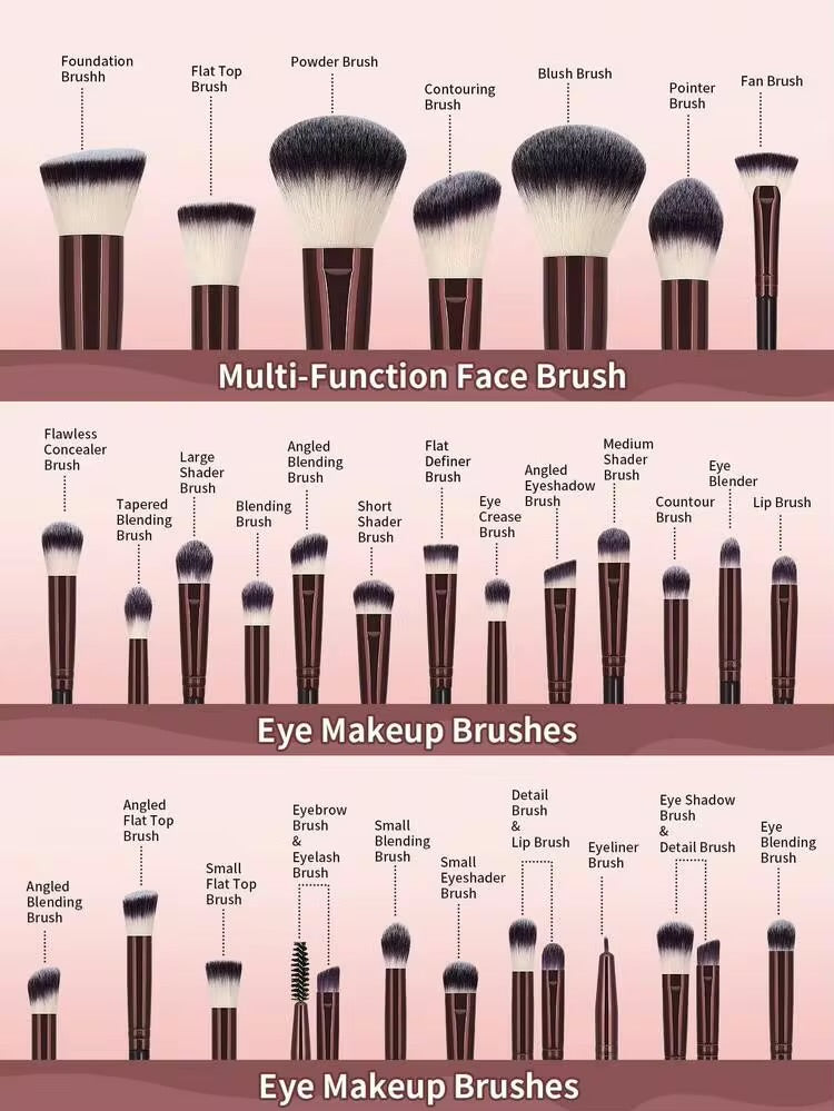 MAANGE -30 pcs professional brushes set - BURGUNDY