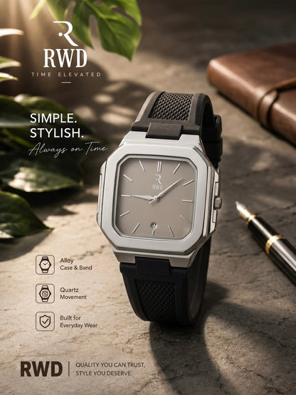 High Quality Silicone Strap Watch with Date