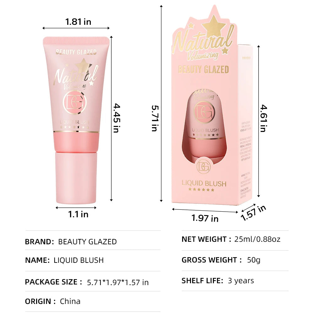 Beauty Glazed 6-Color NATURAL VOLUMIZING LIQUID BLUSH-