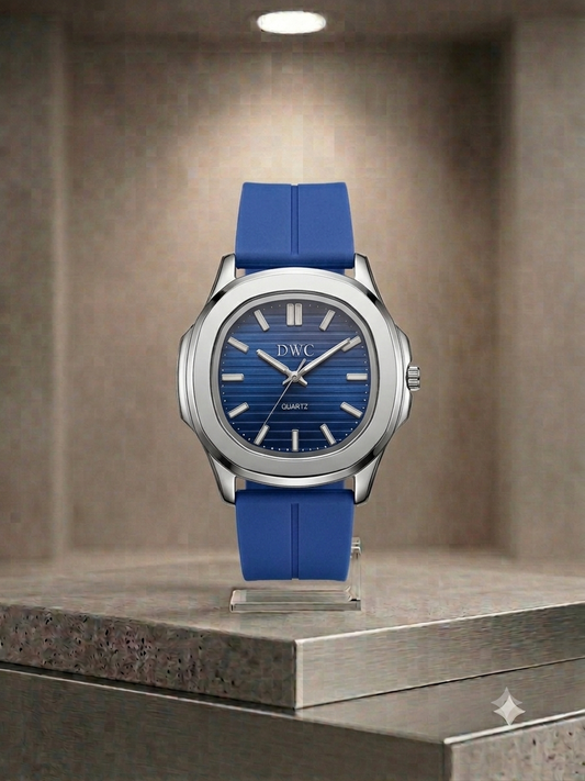 Octagonal Bezel Watch - Signature Black Dial & Integrated Matte Strap with Magnetic Lock