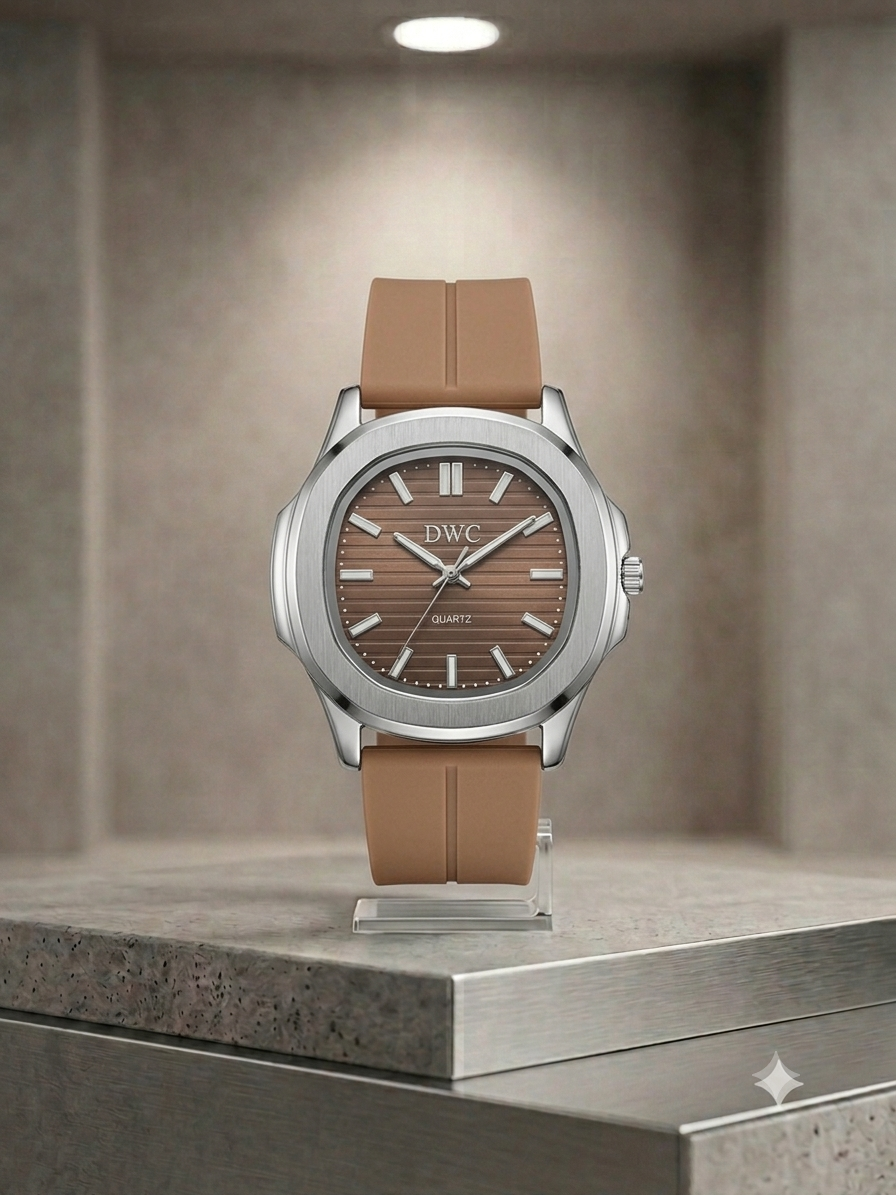 Octagonal Bezel Watch - Signature Black Dial & Integrated Matte Strap with Magnetic Lock