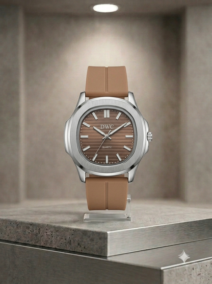 Octagonal Bezel Watch - Signature Black Dial & Integrated Matte Strap with Magnetic Lock