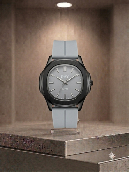 Octagonal Bezel Watch - Signature Black Dial & Integrated Matte Strap with Magnetic Lock