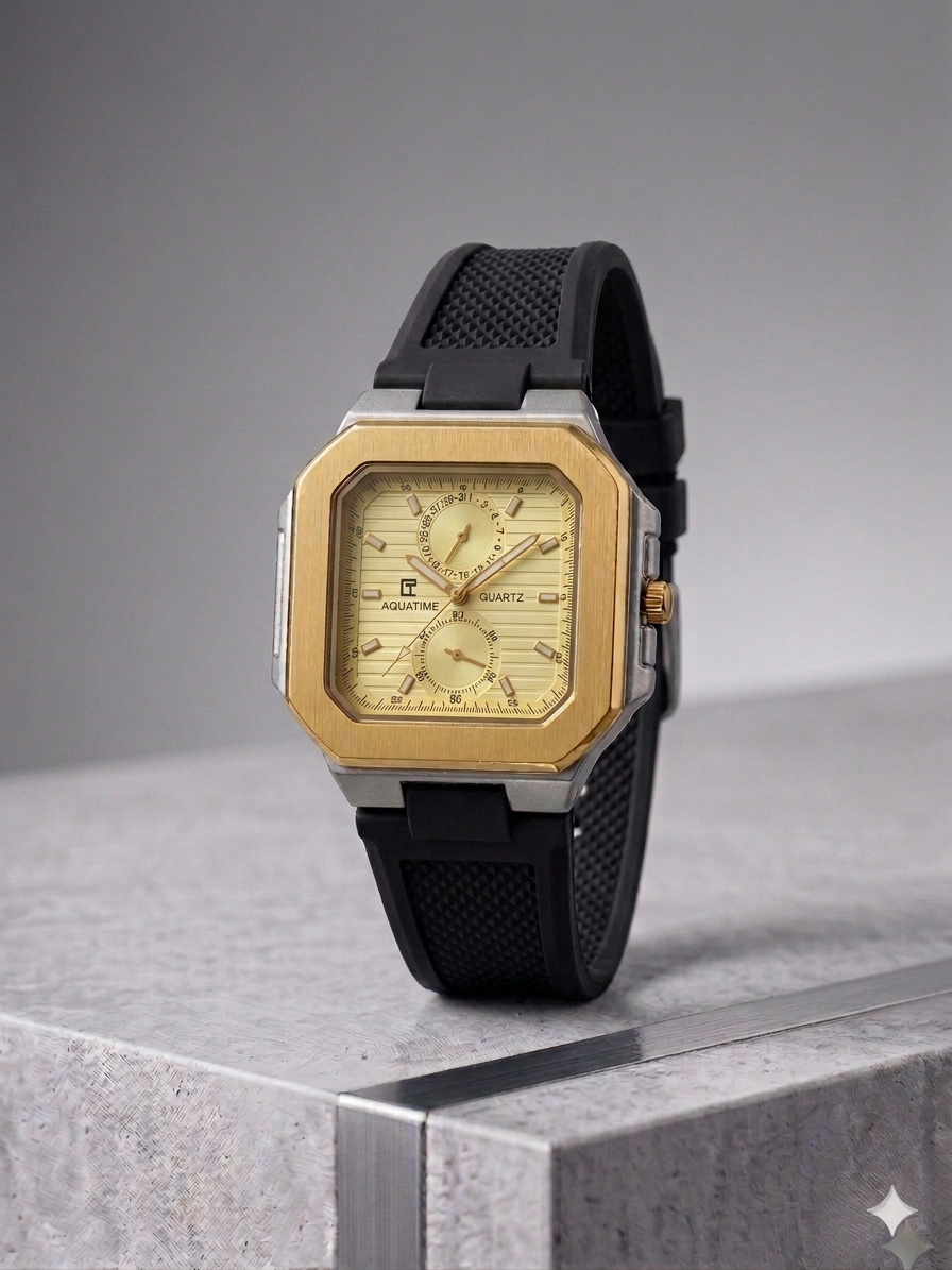 Premium Men's Sports Watch Rubber Strap, Durable Polycarbonate Case, and Precision Quartz Movement