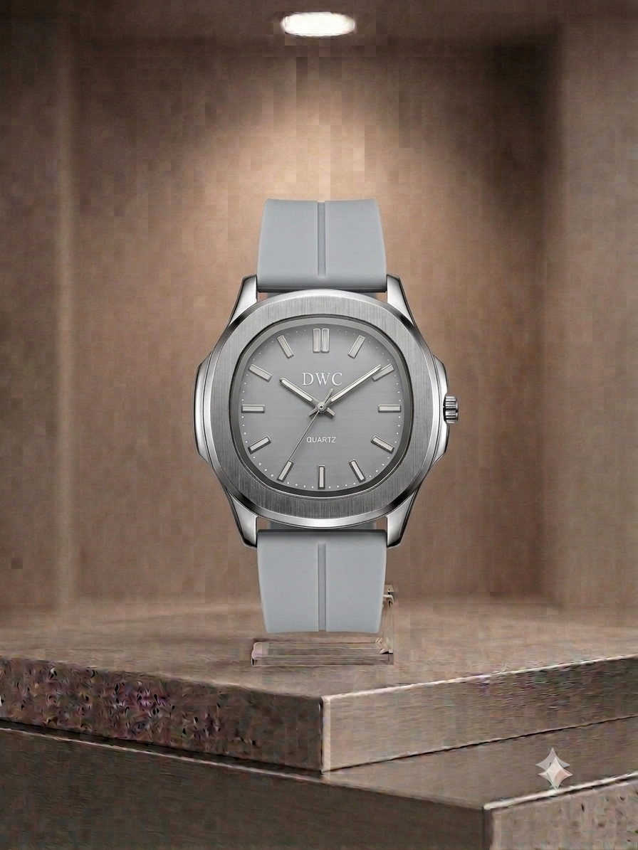 Octagonal Bezel Watch - Signature Black Dial & Integrated Matte Strap with Magnetic Lock