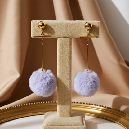 Fur Dangle Earrings