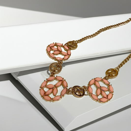 Gem Peach Statement Necklace