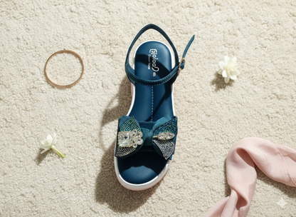 Women’s Elegant Crystal Bow Comfort Sandal