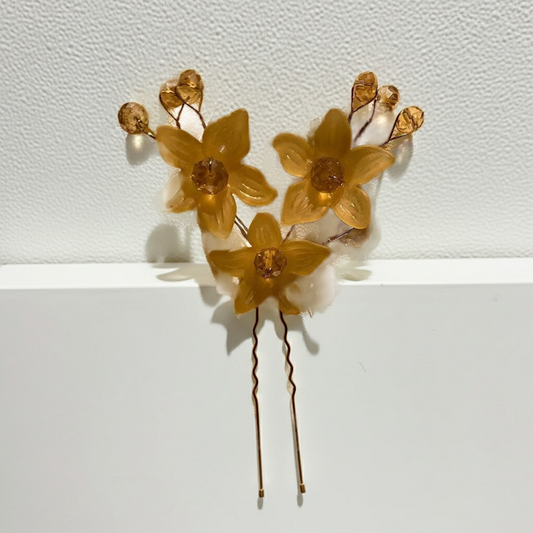 Gold Floral Jora Hair Pin