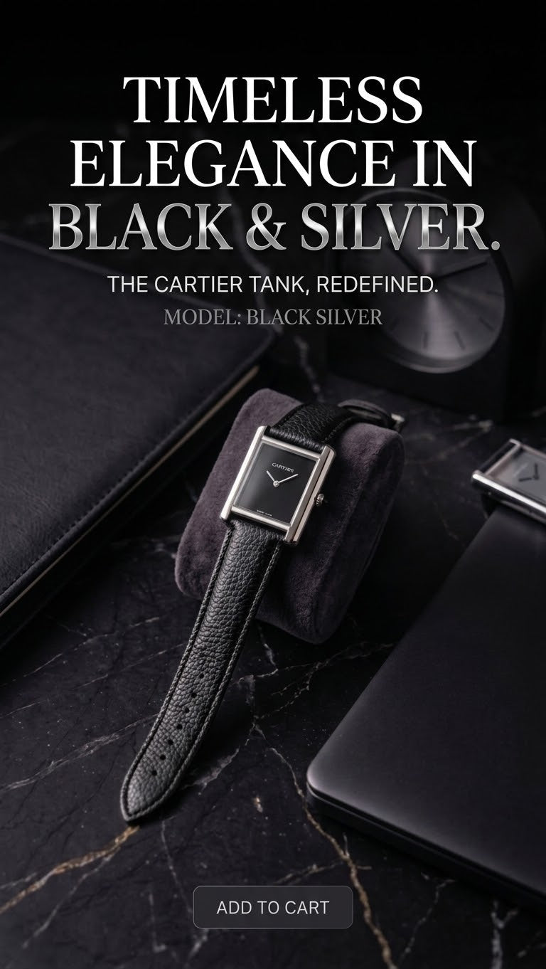 BIN-B Tank Style Vintage Leather Strap Watch – Slim Bezel