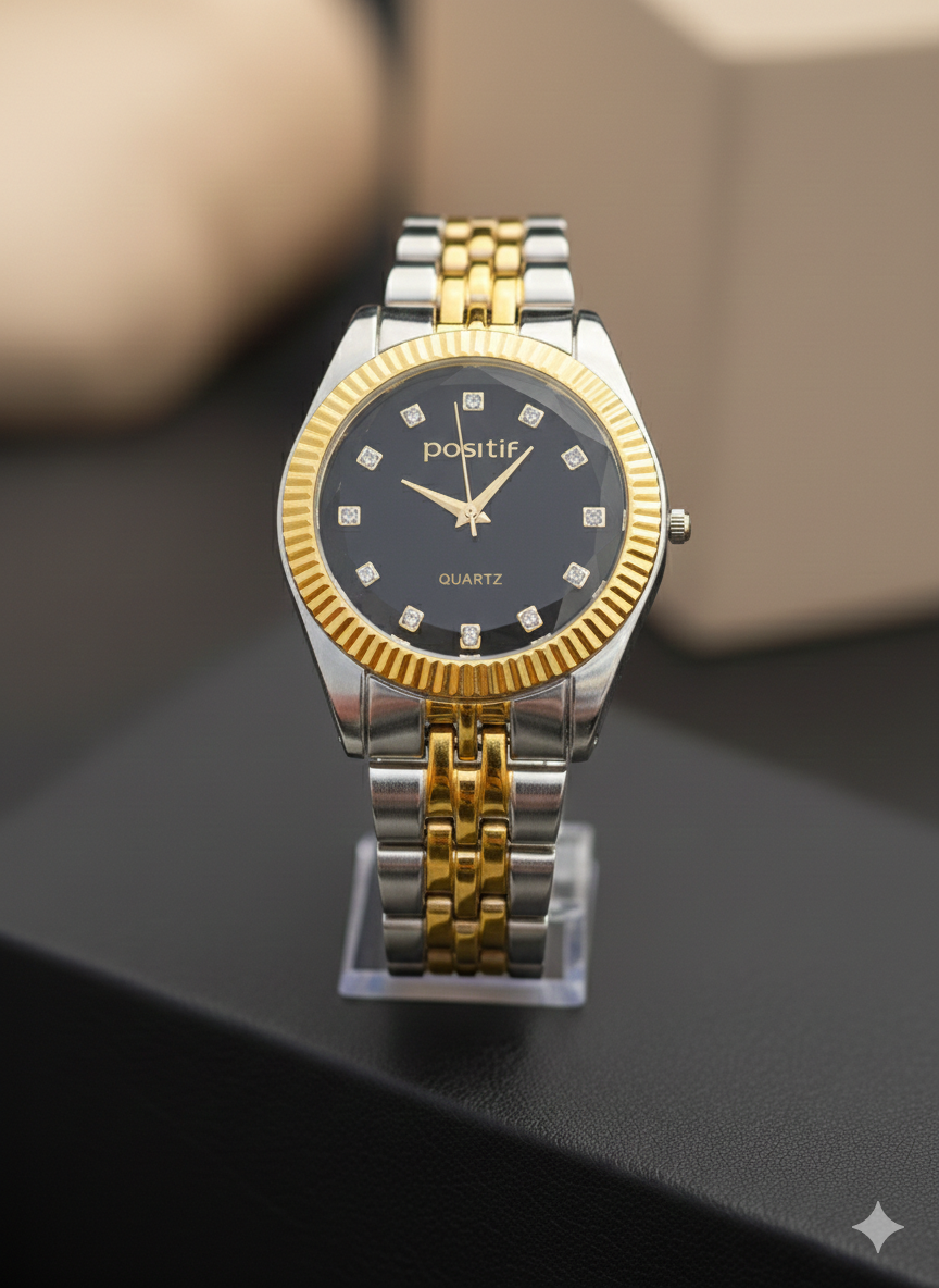 Two-Tone Stainless Steel Chain Watch