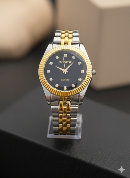 Two-Tone Stainless Steel Chain Watch