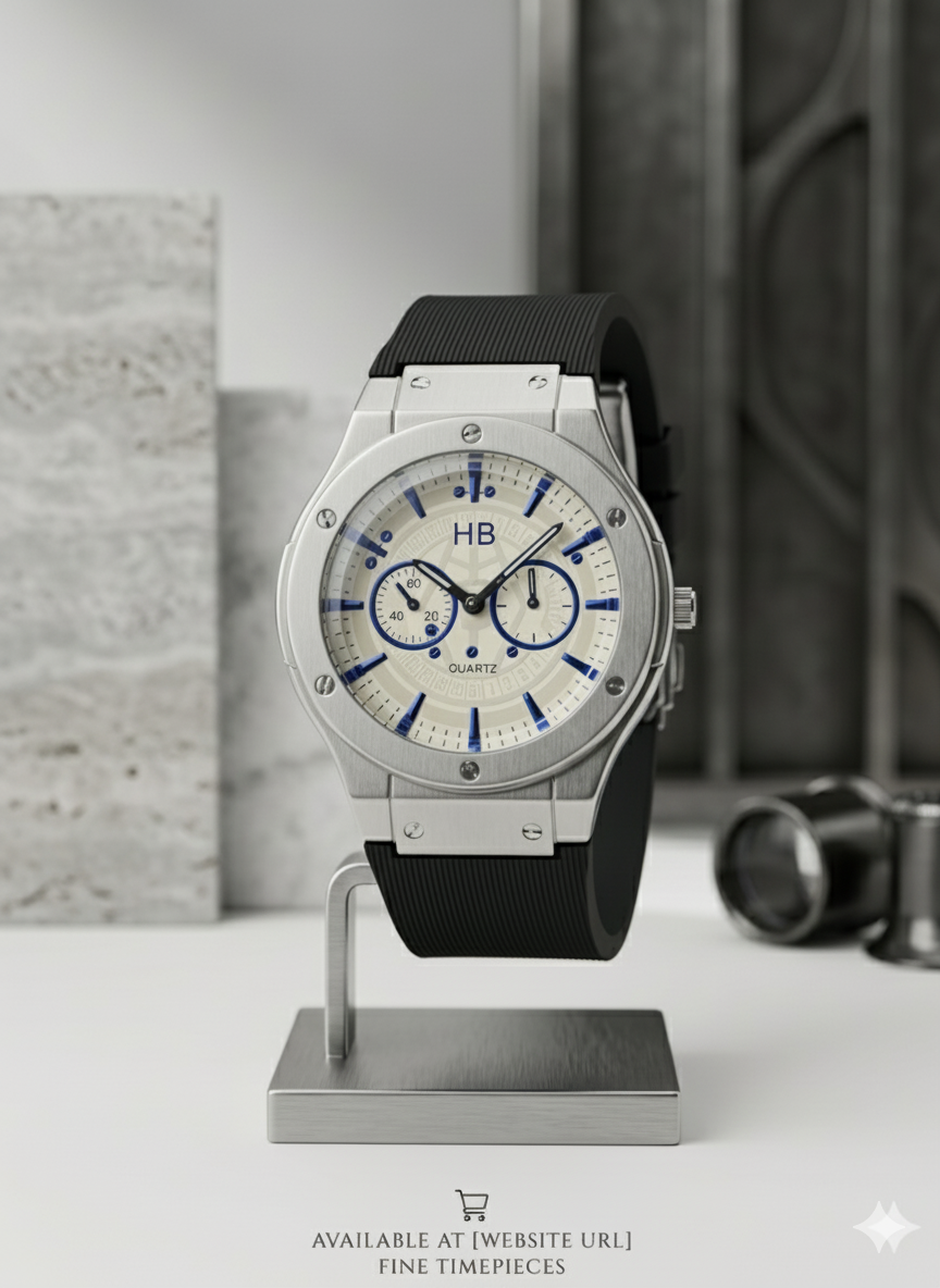 Diamond Glass Sporty Men's Silicone Strap Watch