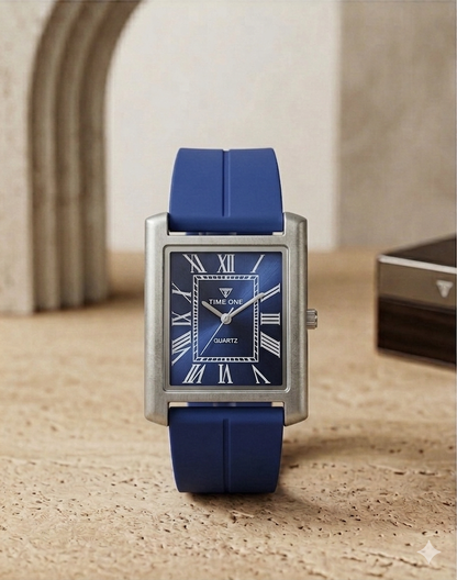 Rectangular Case Watch - Roman Numeral Dial with Silicone Strap & Magnetic Lock