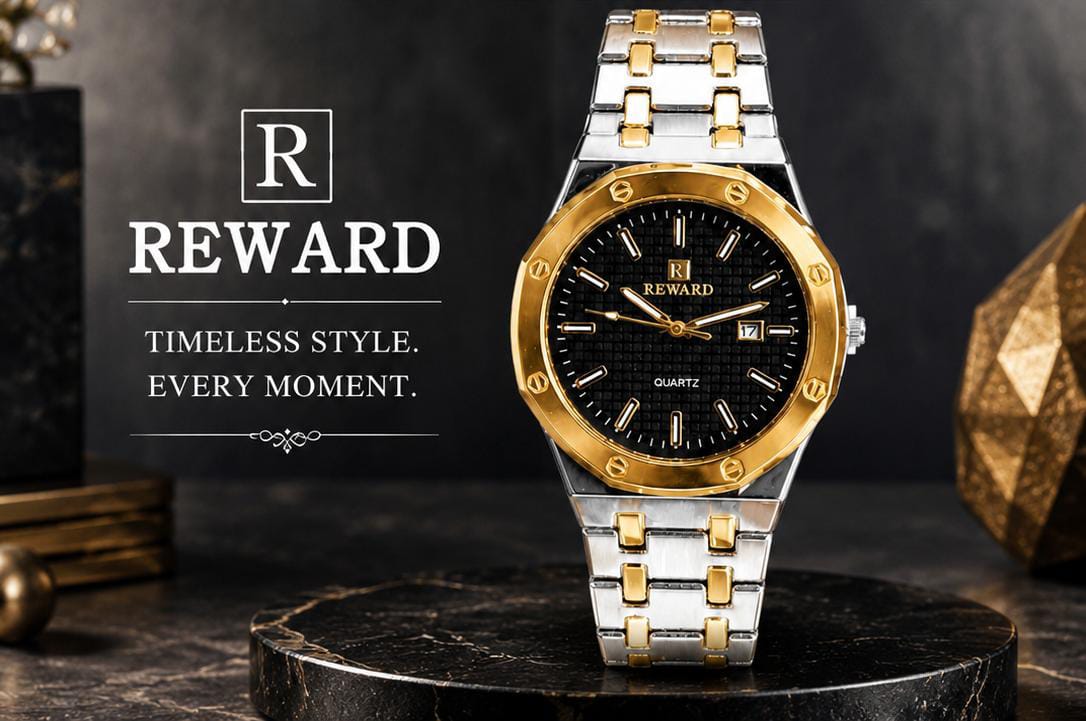Executive Series: Premium Octagonal Quartz Watch – With Date Stone Embossed Edition