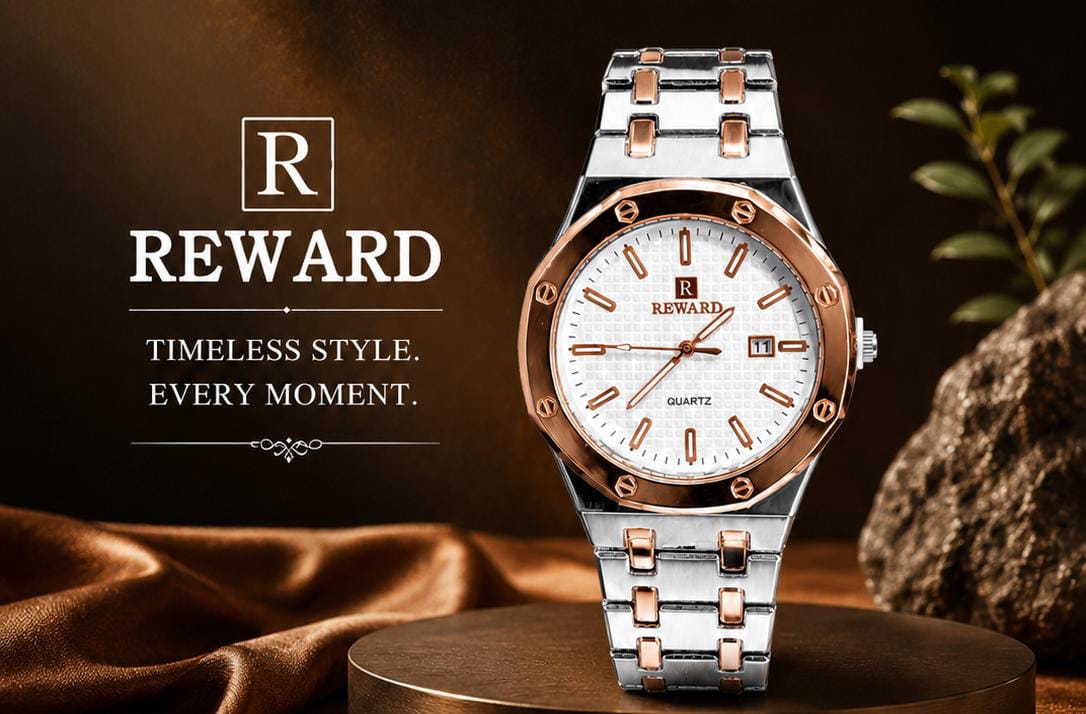 Executive Series: Premium Octagonal Quartz Watch – With Date Stone Embossed Edition