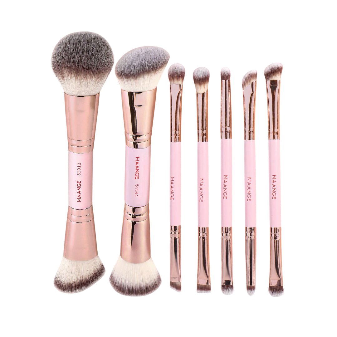 MAANGE - 7 pcs EYE AND FACE BRUSHES- PINK