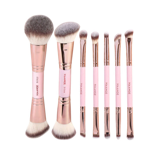 MAANGE - 7 pcs EYE AND FACE BRUSHES- PINK