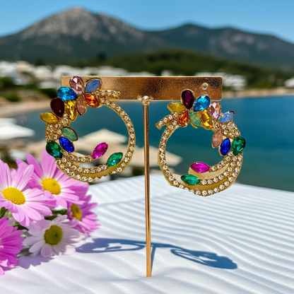 Multi Coloured Floral Earring