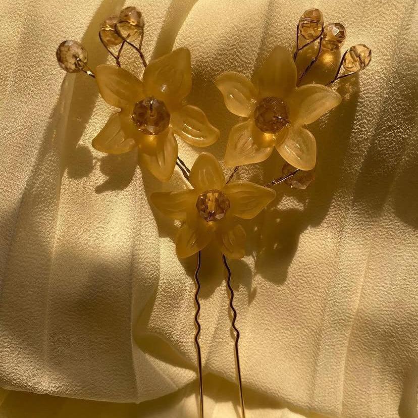Gold Floral Jora Hair Pin