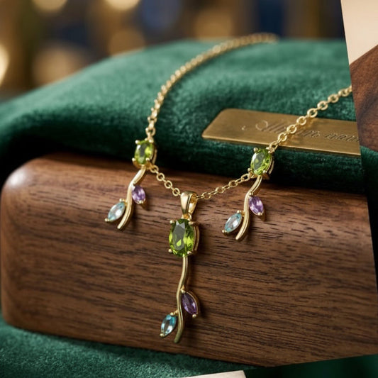 Multi Color Tulip Necklace Set