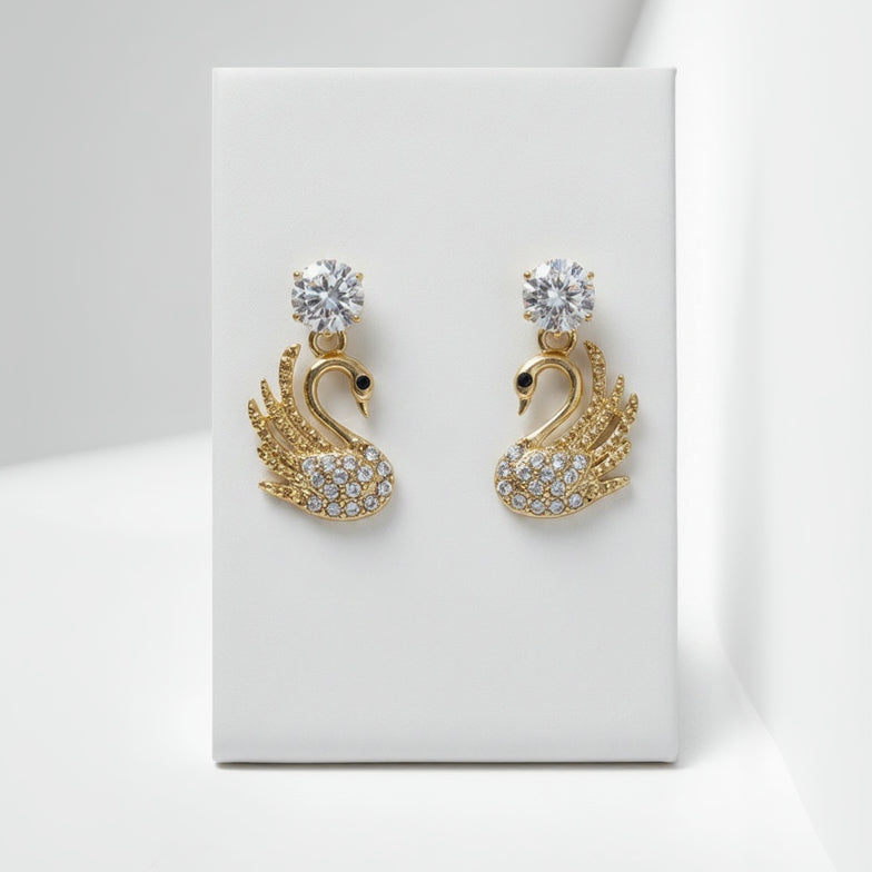 Golden Swan Earrings